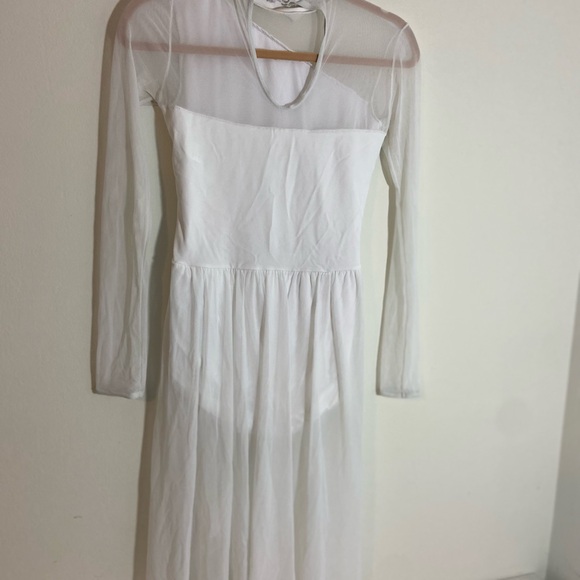 Weissman Asymmetrical Mock Neck Dress Dance Costume Bruises 12994 White Size M - Picture 7 of 11